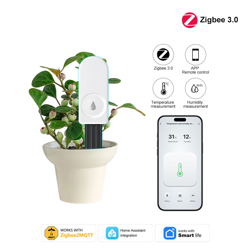 Moisture Meter Plant - ZigBee Bodemvochtmeter voor Tuinen, Hygrometer Sensor