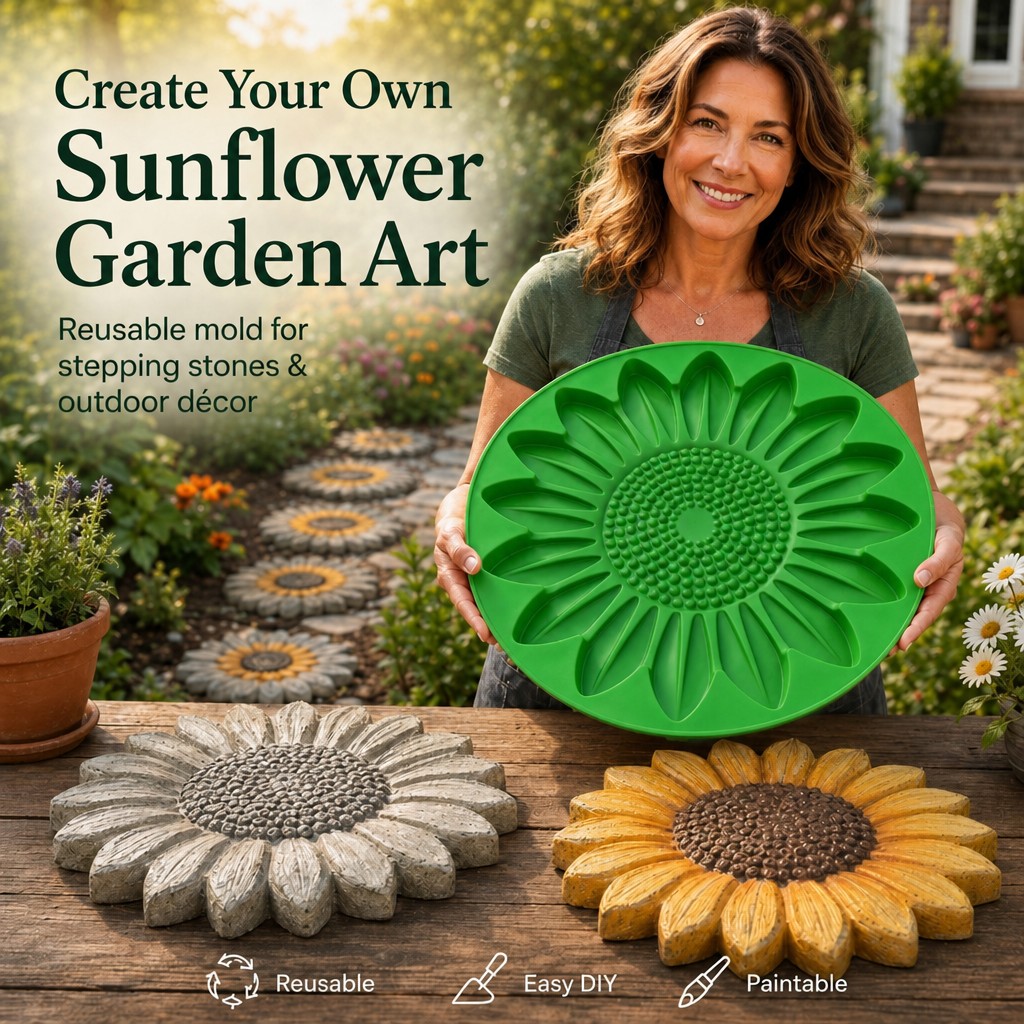 Gardening Tool Diy - Zonnebloem Terras Steenmal Set, Beton Gereedschap