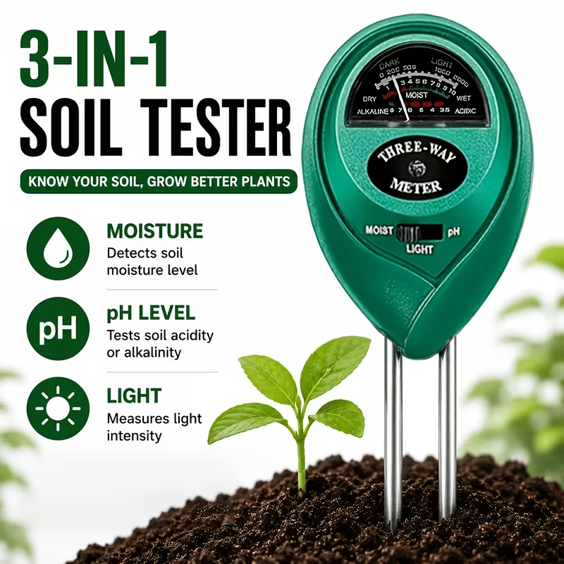 Moisture Meter Plant - 3-in-1 Bodemtester (Vocht-, PH- en Lichtmeter)