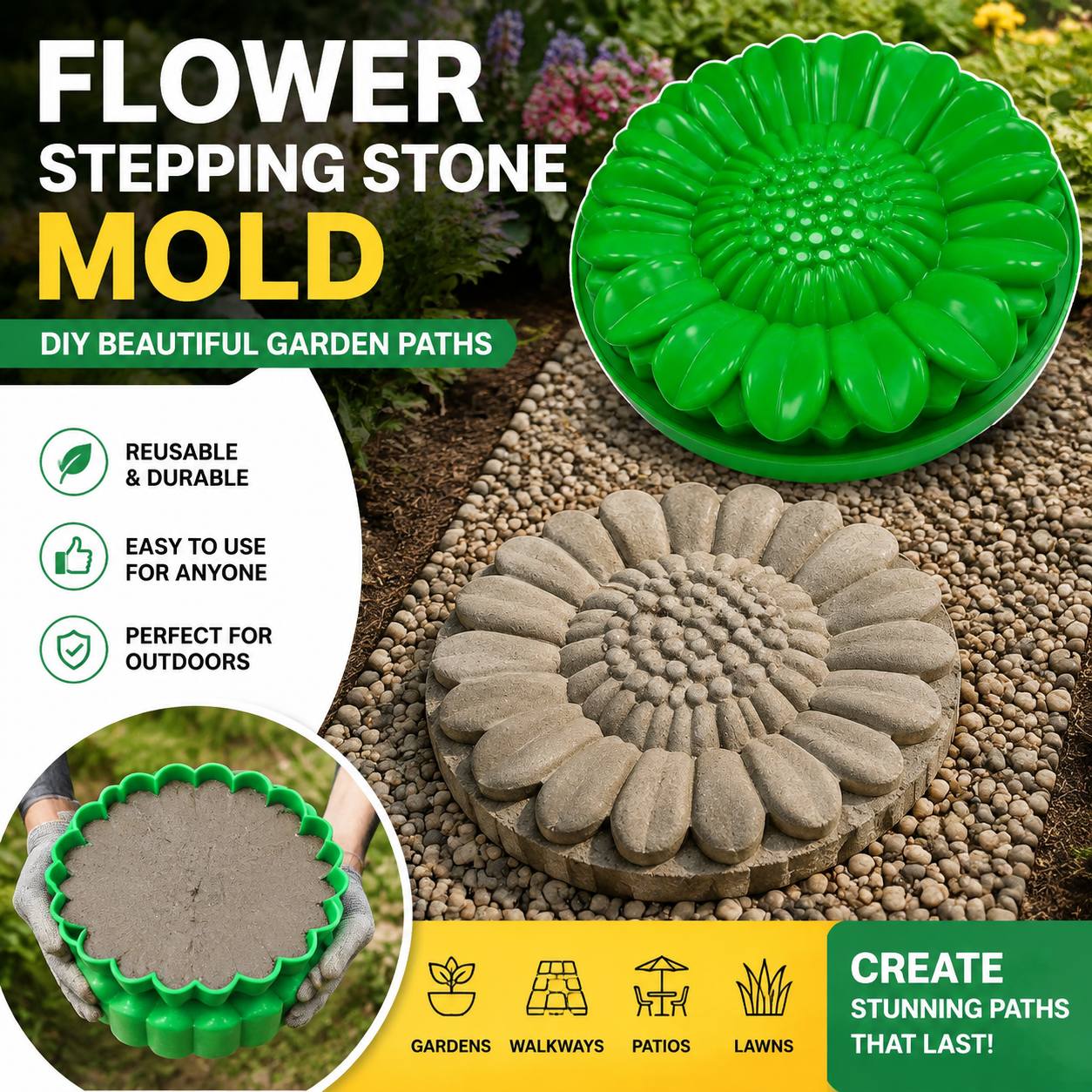 Zonnebloem Terras Steenmal Set - Gardening Tool Diy recensie en prijs