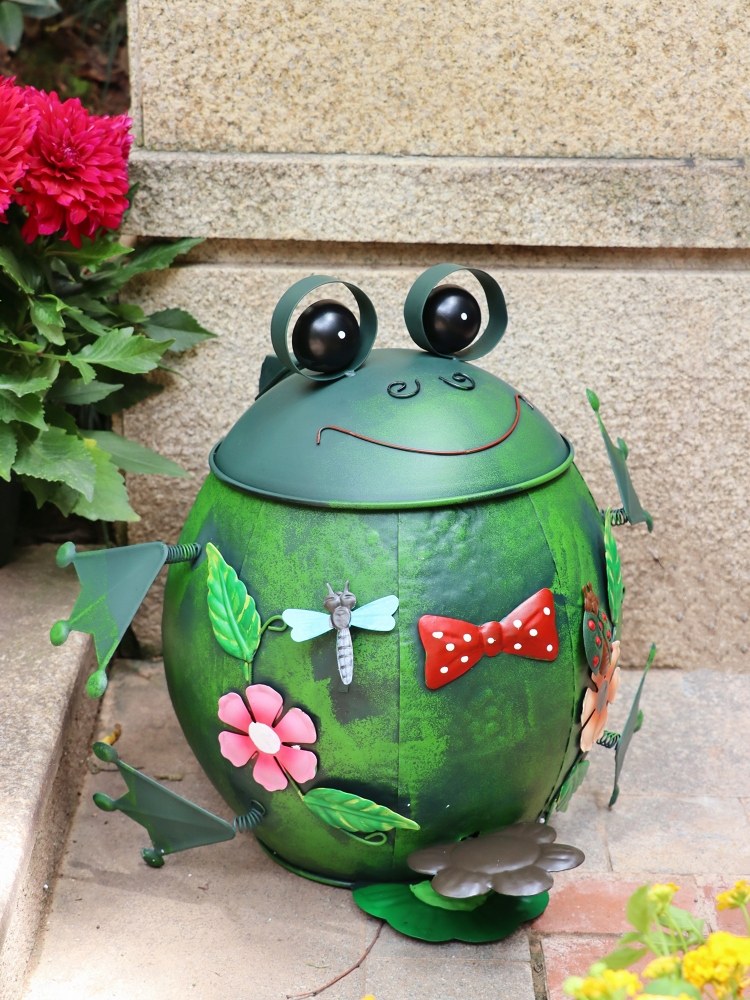 Smeedijzeren prullenbak buiten - Gardening Tools Cartoon recensie en prijs